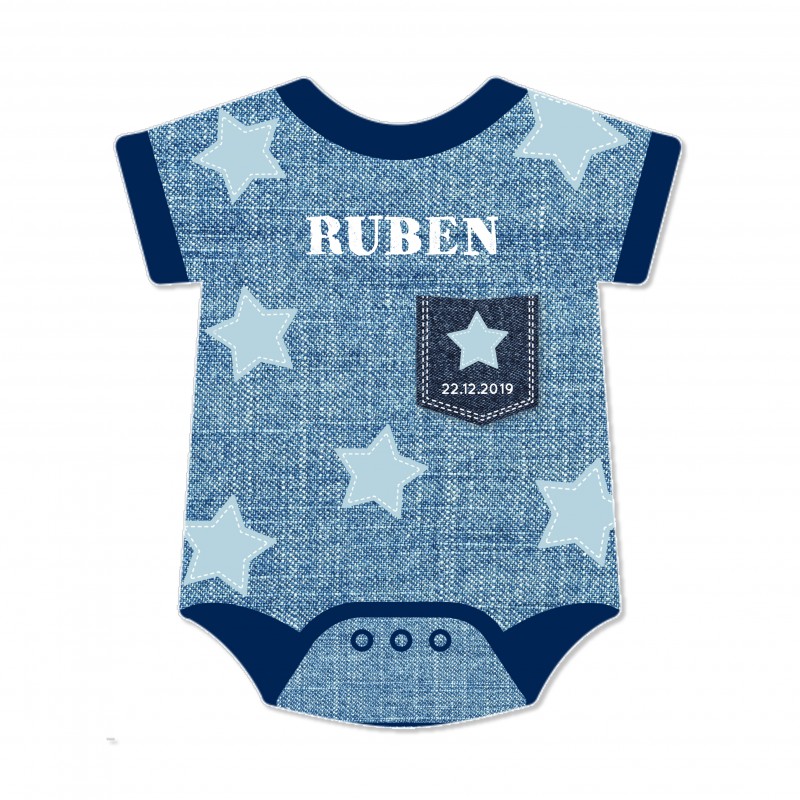 Geboortekaartje Blauw rompertje Geboortekaartje Blauw rompertje