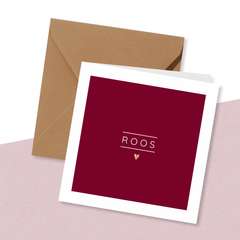 Geboortekaartje Bordeaux rood met hartje Geboortekaartje Bordeaux rood met hartje