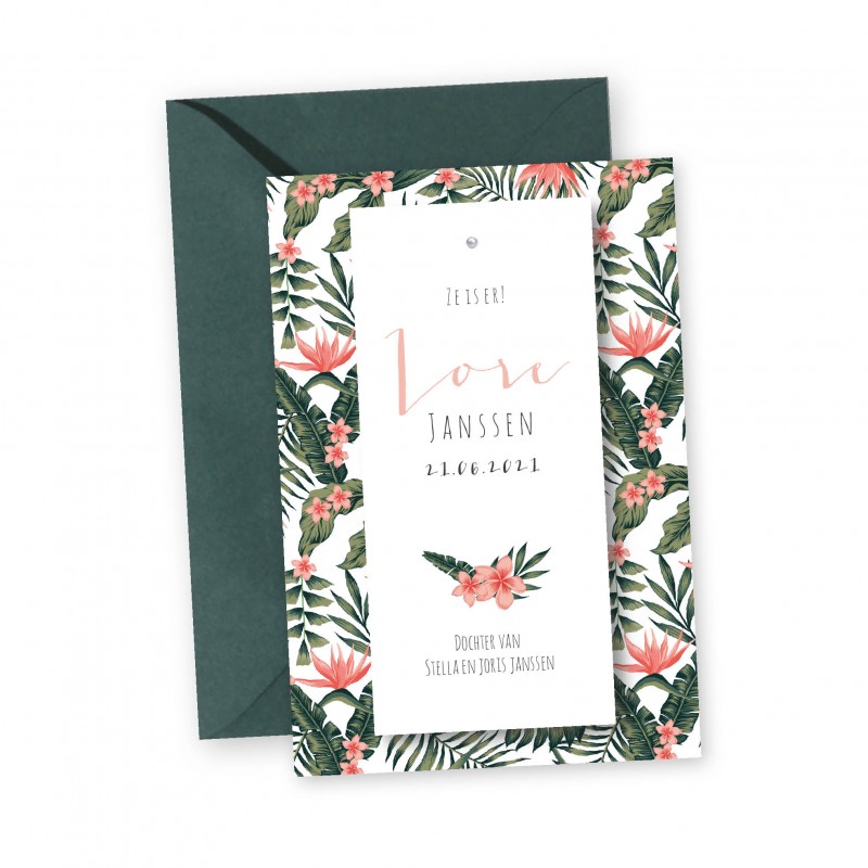 Geboortekaartje Botanisch print Lore Geboortekaartje Botanisch print Lore