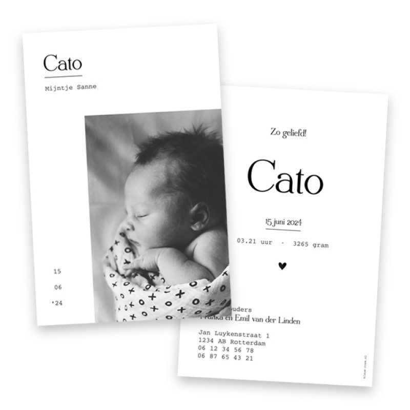 Geboortekaartje Cato Geboortekaartje Cato