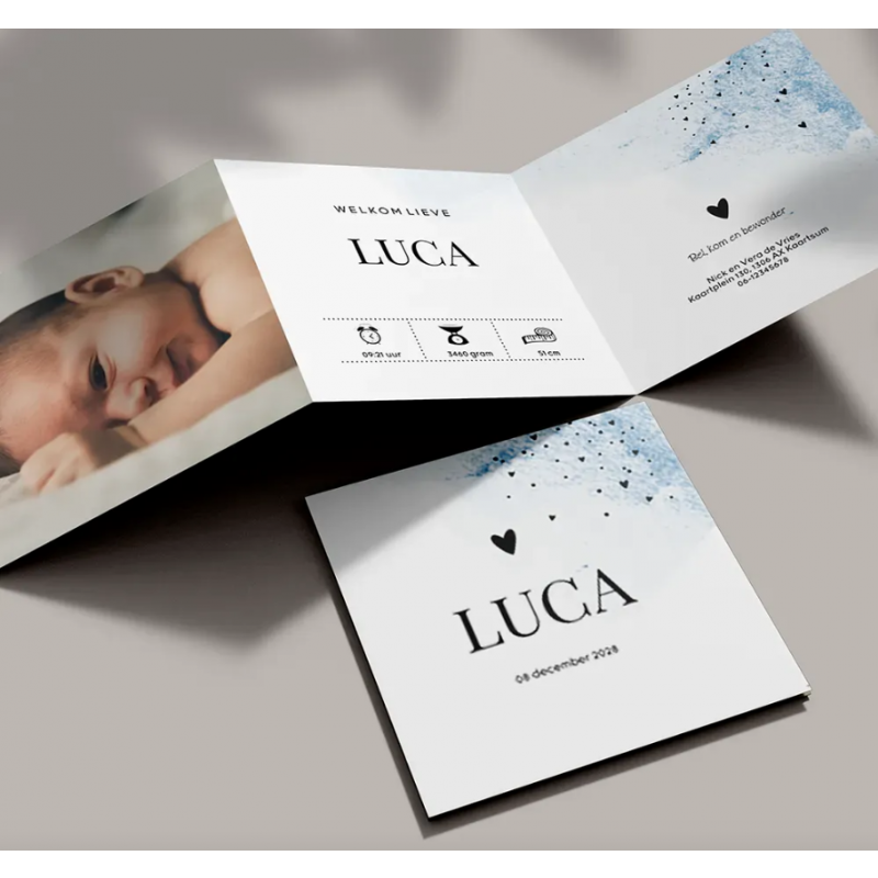 Geboortekaartje Drieluik jongen