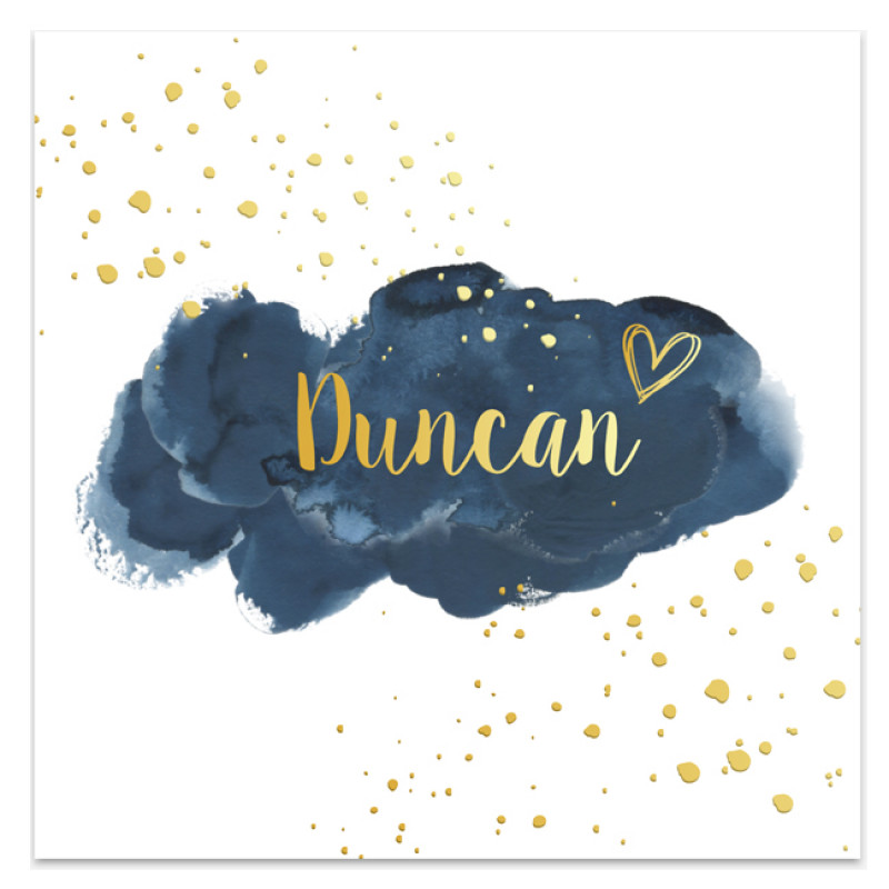 Geboortekaartje Duncan goudfolie kaart