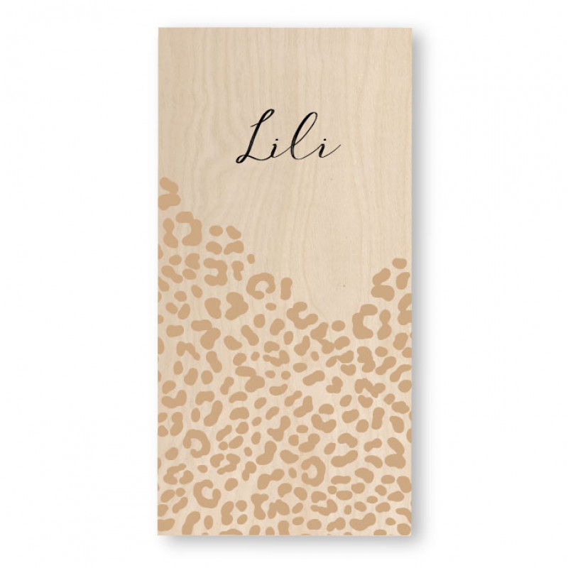 Geboortekaartje Echt hout Lili Geboortekaartje Echt hout Lili