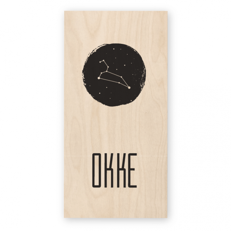 Geboortekaartje Echt hout Okke Geboortekaartje Echt hout Okke