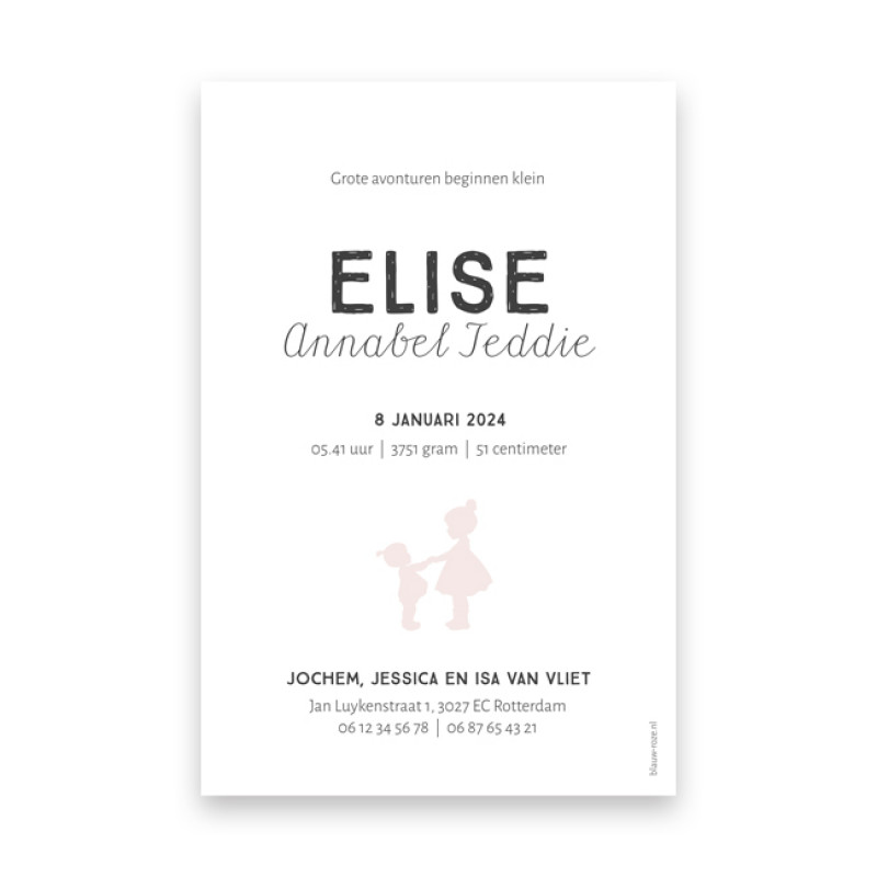 Geboortekaartje Elise Geboortekaartje Elise