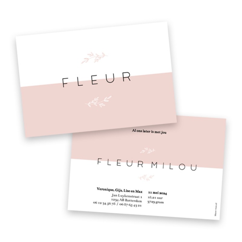 Geboortekaartje Fleur Geboortekaartje Fleur