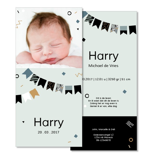 Geboortekaartje Fotokaartje | Harry Geboortekaartje Fotokaartje | Harry