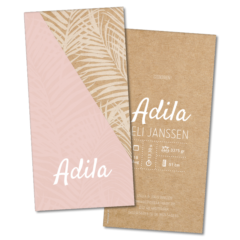 Geboortekaartje geboortekaart - Adila Geboortekaartje geboortekaart - Adila
