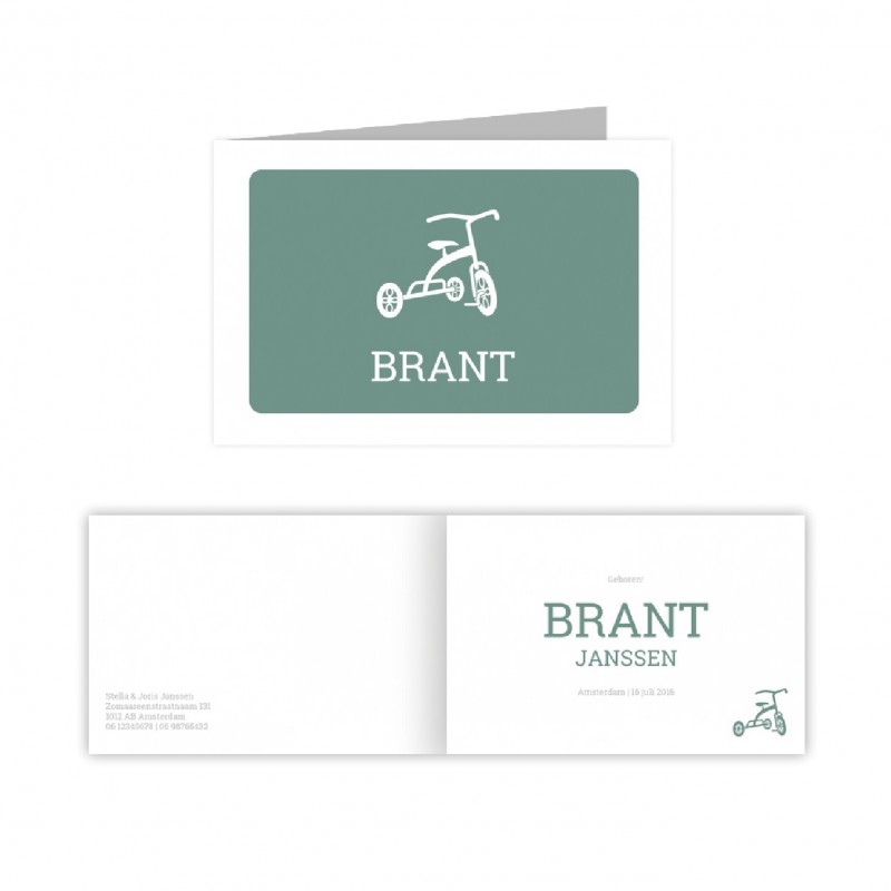 Geboortekaartje geboortekaart Brant Geboortekaartje geboortekaart Brant