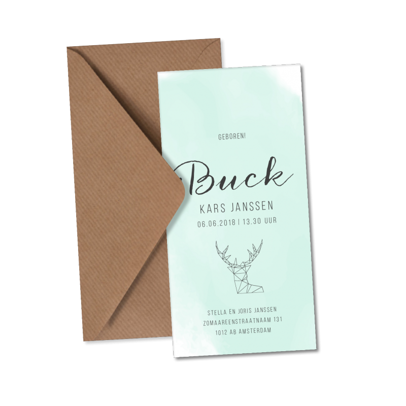 Geboortekaartje Geboortekaart - Buck Geboortekaartje Geboortekaart - Buck