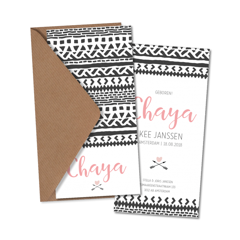 Geboortekaartje Geboortekaart - Chaya Geboortekaartje Geboortekaart - Chaya