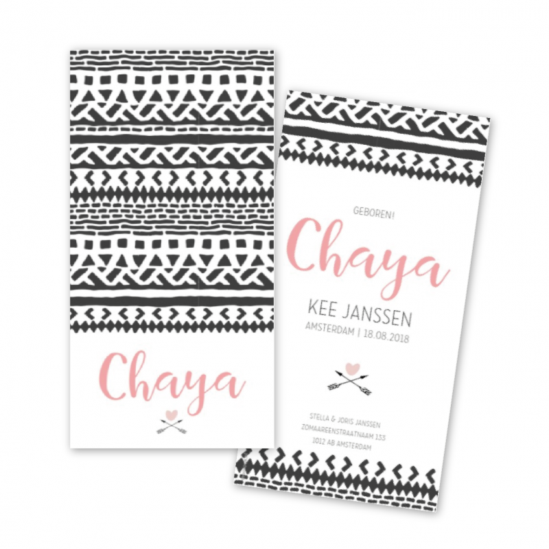 Geboortekaartje Geboortekaart - Chaya