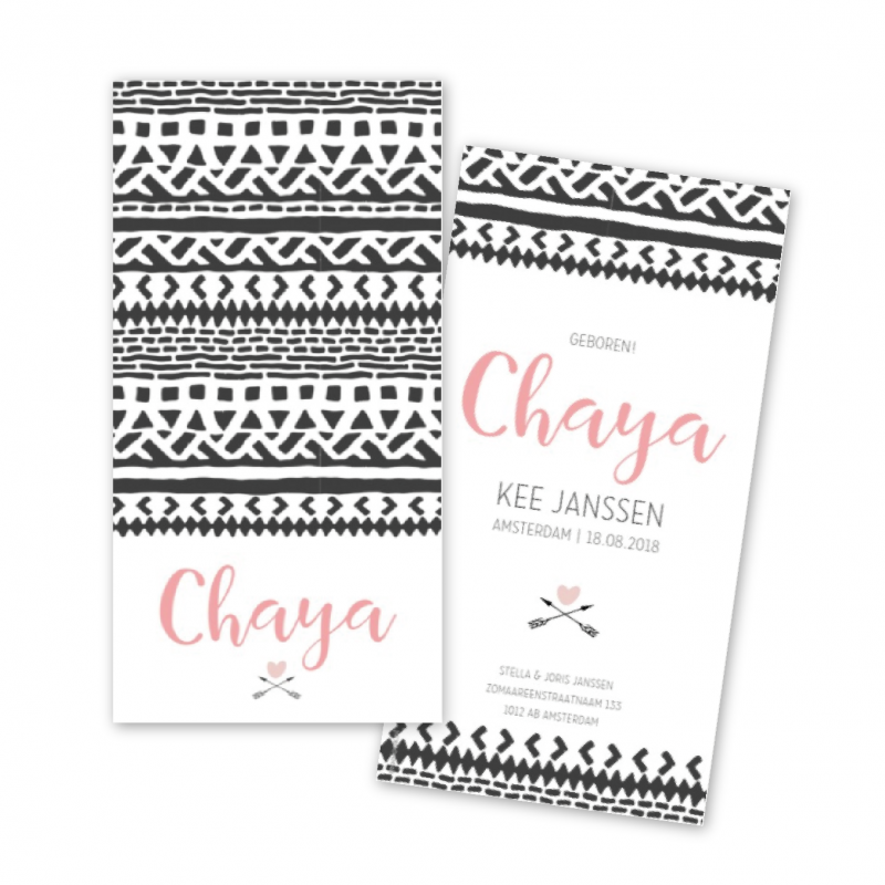 Geboortekaartje Geboortekaart - Chaya Geboortekaartje Geboortekaart - Chaya