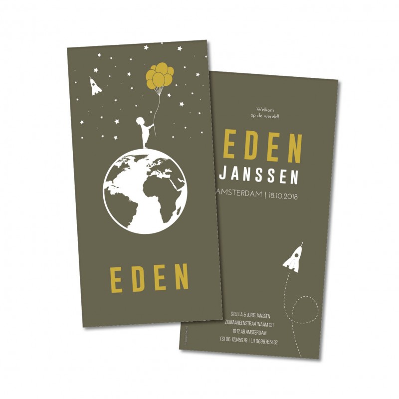 Geboortekaartje Geboortekaart - Eden Geboortekaartje Geboortekaart - Eden