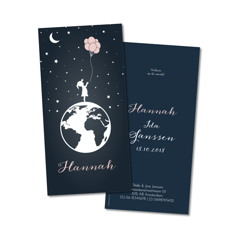 Geboortekaartje Geboortekaart - Hannah Geboortekaartje Geboortekaart - Hannah