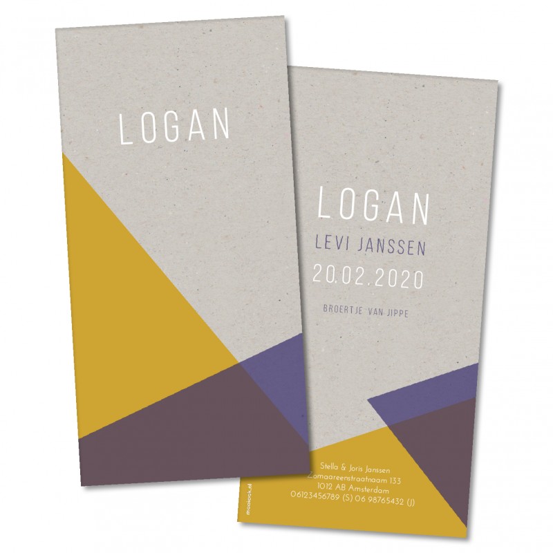 Geboortekaartje Geboortekaart - Logan Geboortekaartje Geboortekaart - Logan