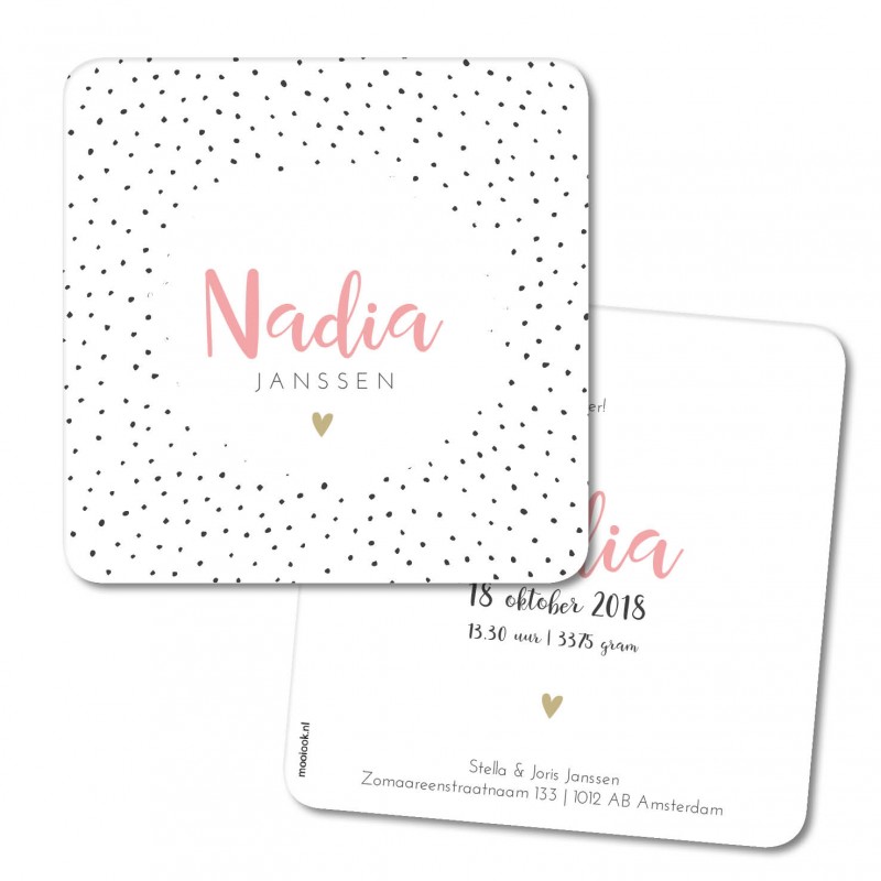 Geboortekaartje Geboortekaart - Nadia Geboortekaartje Geboortekaart - Nadia