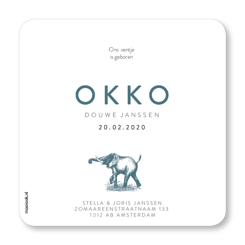 Geboortekaartje Geboortekaart Okko Geboortekaartje Geboortekaart Okko