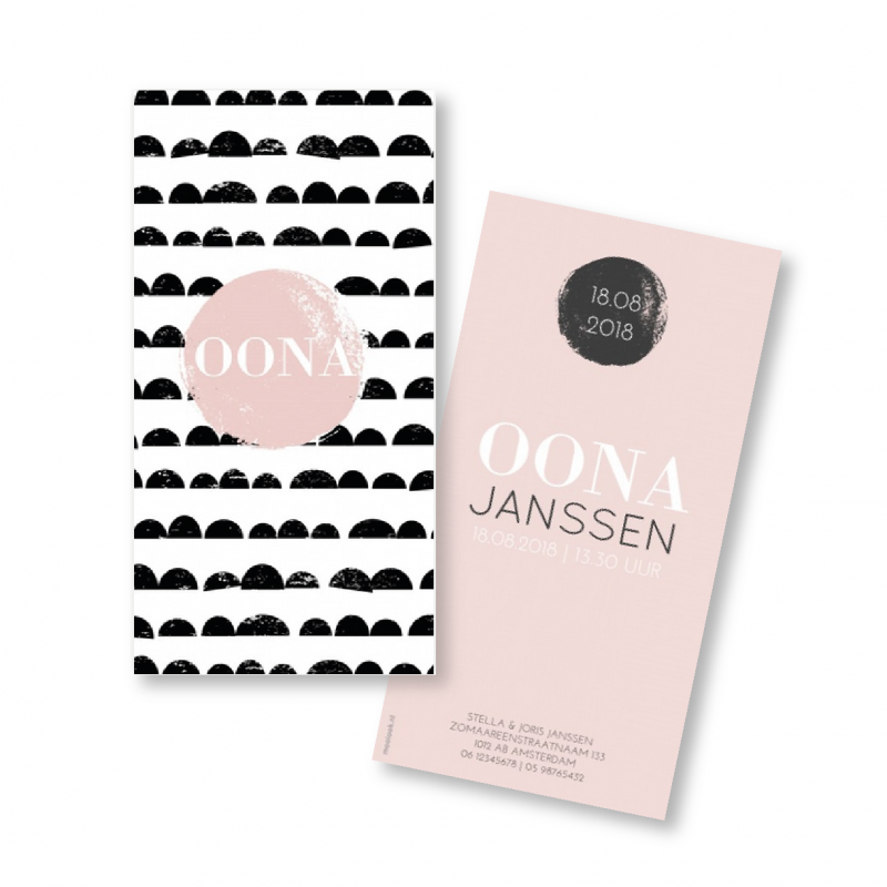 Geboortekaartje Geboortekaart - Oona Geboortekaartje Geboortekaart - Oona