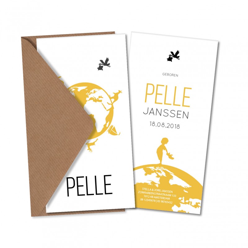 Geboortekaartje Geboortekaart - Pelle Geboortekaartje Geboortekaart - Pelle