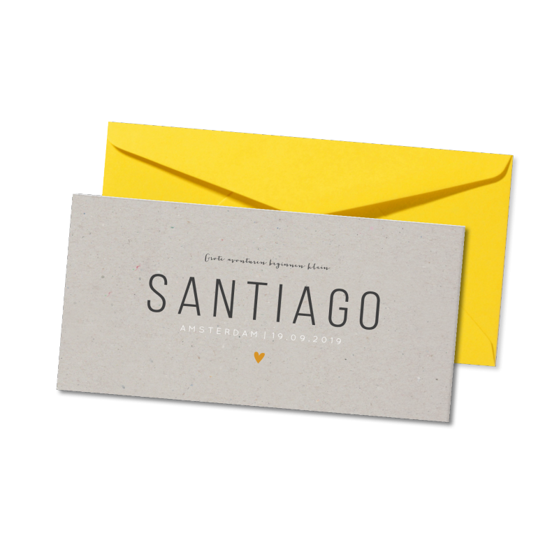 Geboortekaartje Geboortekaart - Santiago Geboortekaartje Geboortekaart - Santiago