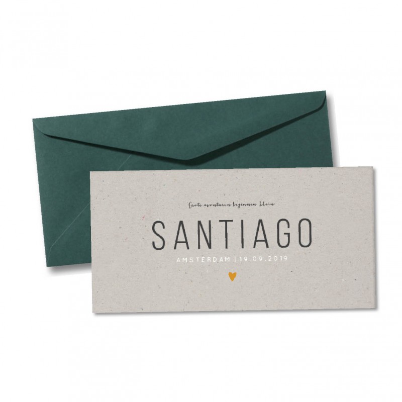 Geboortekaartje Geboortekaart - Santiago Geboortekaartje Geboortekaart - Santiago