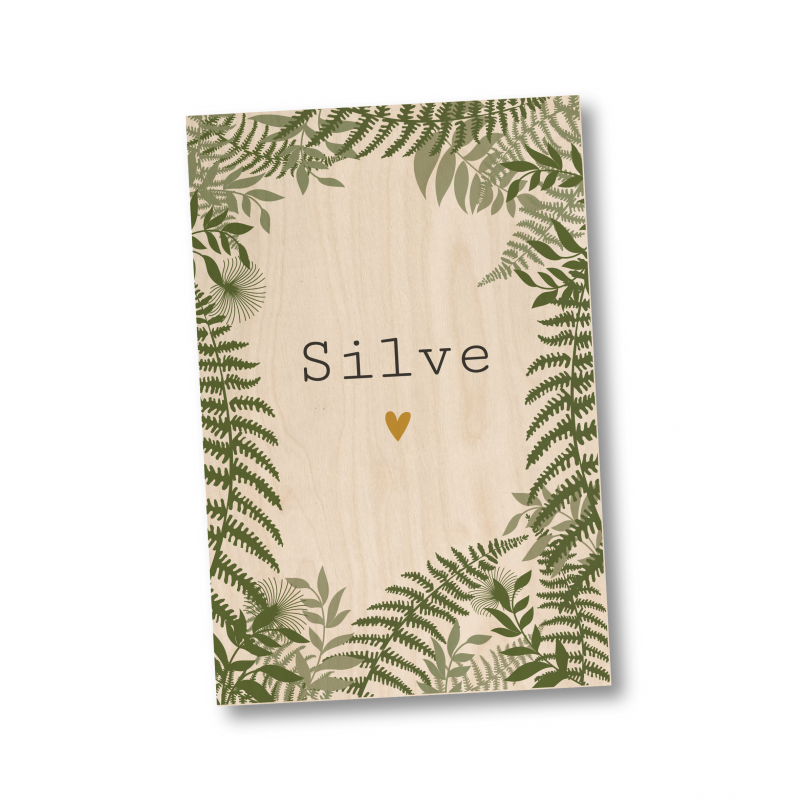 Geboortekaartje Geboortekaart Silve hout Geboortekaartje Geboortekaart Silve hout