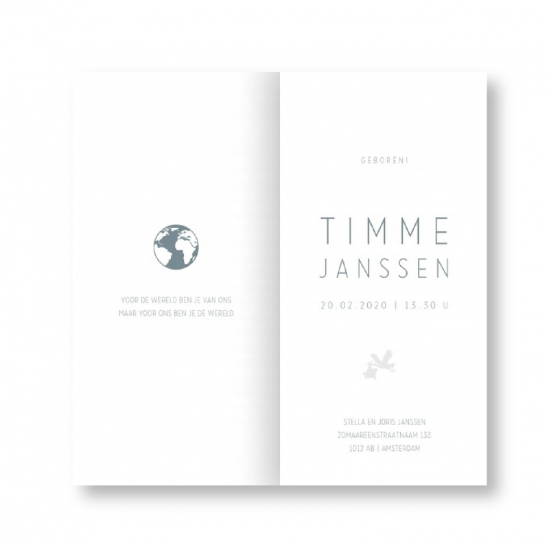 Geboortekaartje Geboortekaart - Timme Geboortekaartje Geboortekaart - Timme