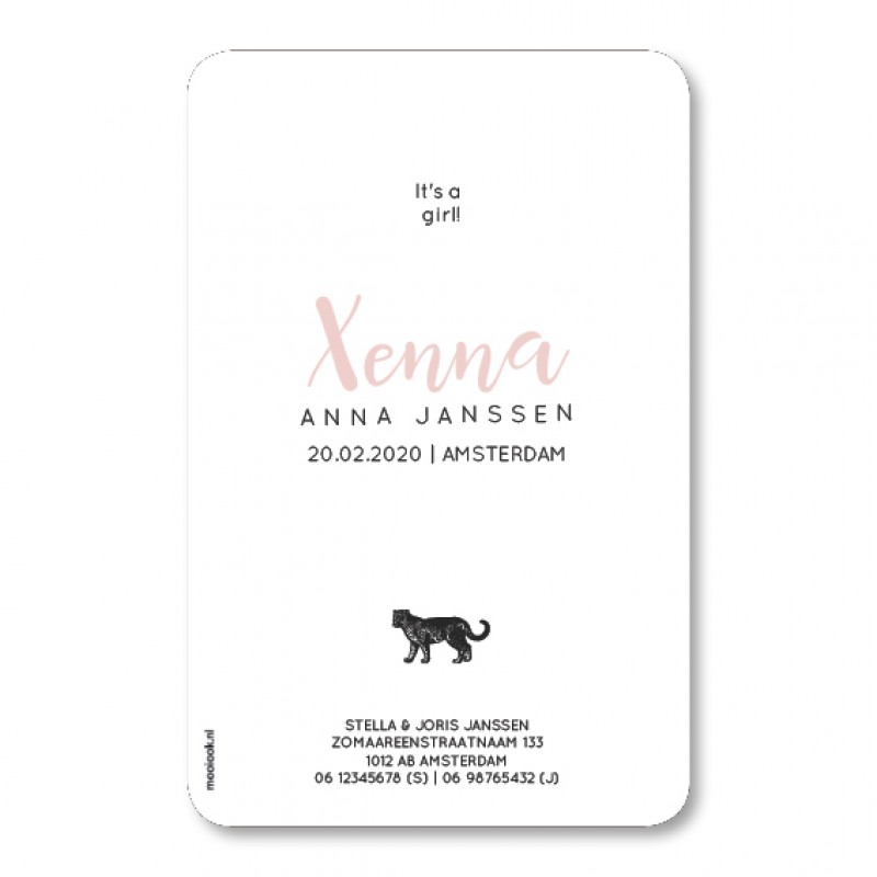 Geboortekaartje Geboortekaart - Xenna Geboortekaartje Geboortekaart - Xenna
