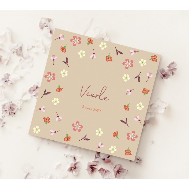 Geboortekaartje Geboortekaartje bloemen