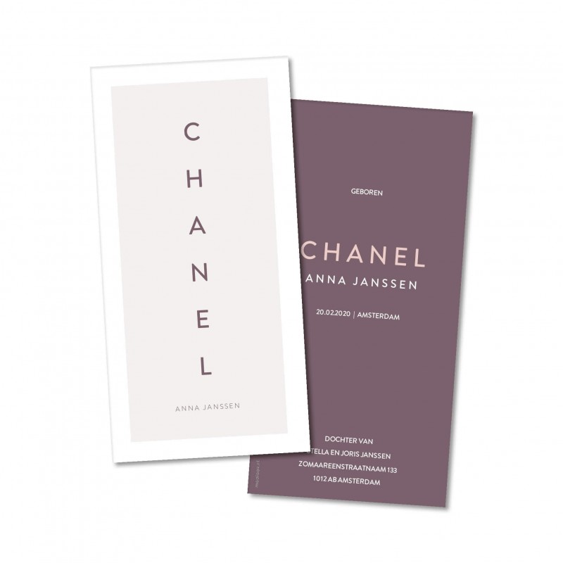 Geboortekaartje Geboortekaartje Chanel Geboortekaartje Geboortekaartje Chanel