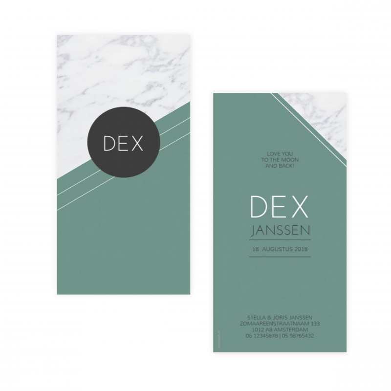 Geboortekaartje Geboortekaartje - Dex Geboortekaartje Geboortekaartje - Dex