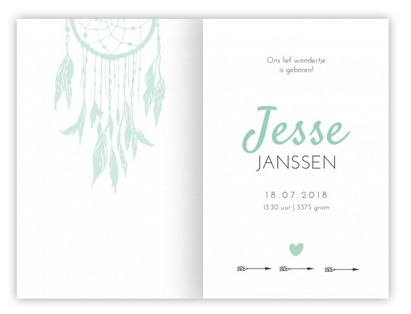 Geboortekaartje Geboortekaartje - Jesse Geboortekaartje Geboortekaartje - Jesse