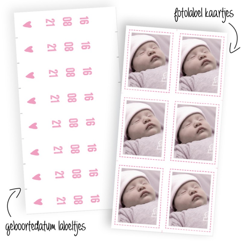 Geboortekaartje Met labeltjes