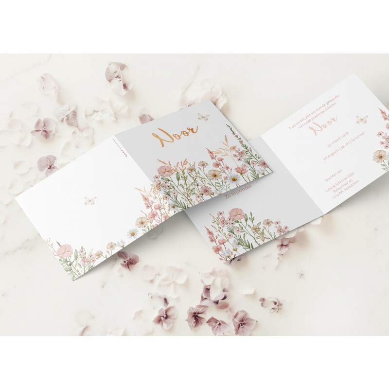 Geboortekaartje Geboortekaartje koperfolie