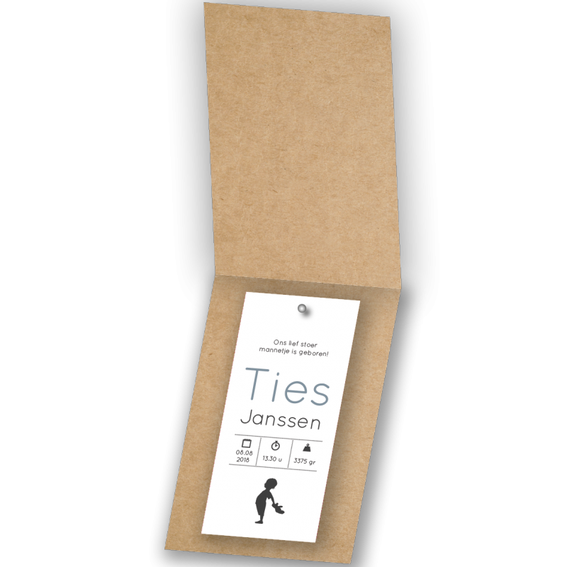 Geboortekaartje Geboortekaartje - Ties Geboortekaartje Geboortekaartje - Ties