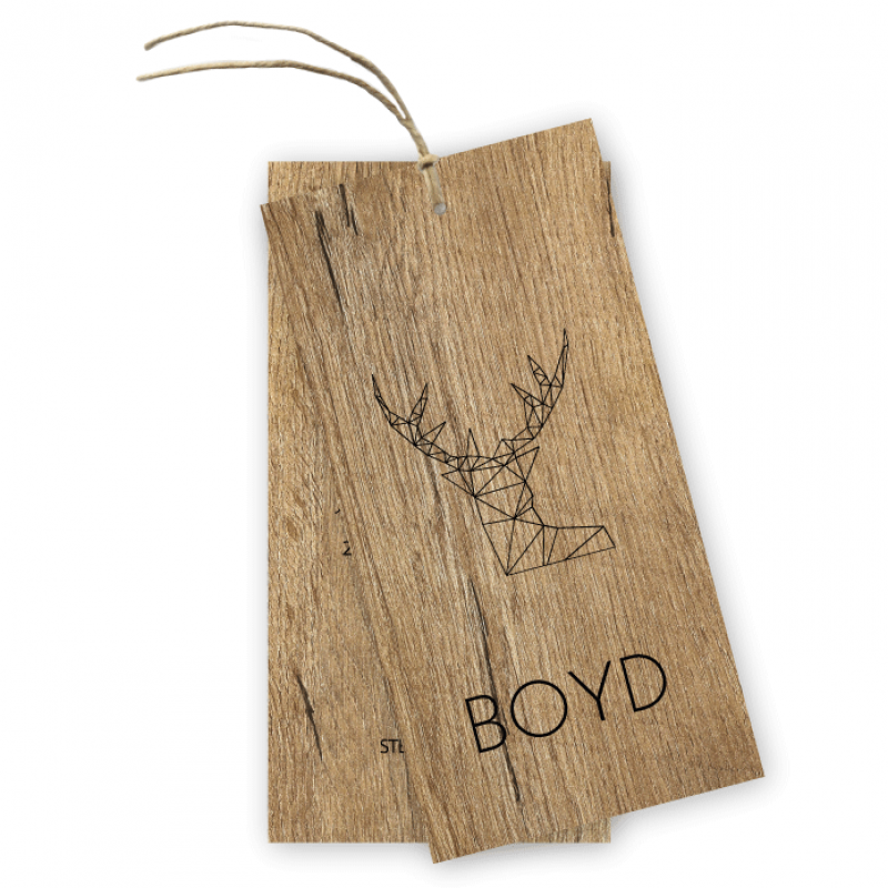 Geboortekaartje Geboortelabel hout Boyd Geboortekaartje Geboortelabel hout Boyd