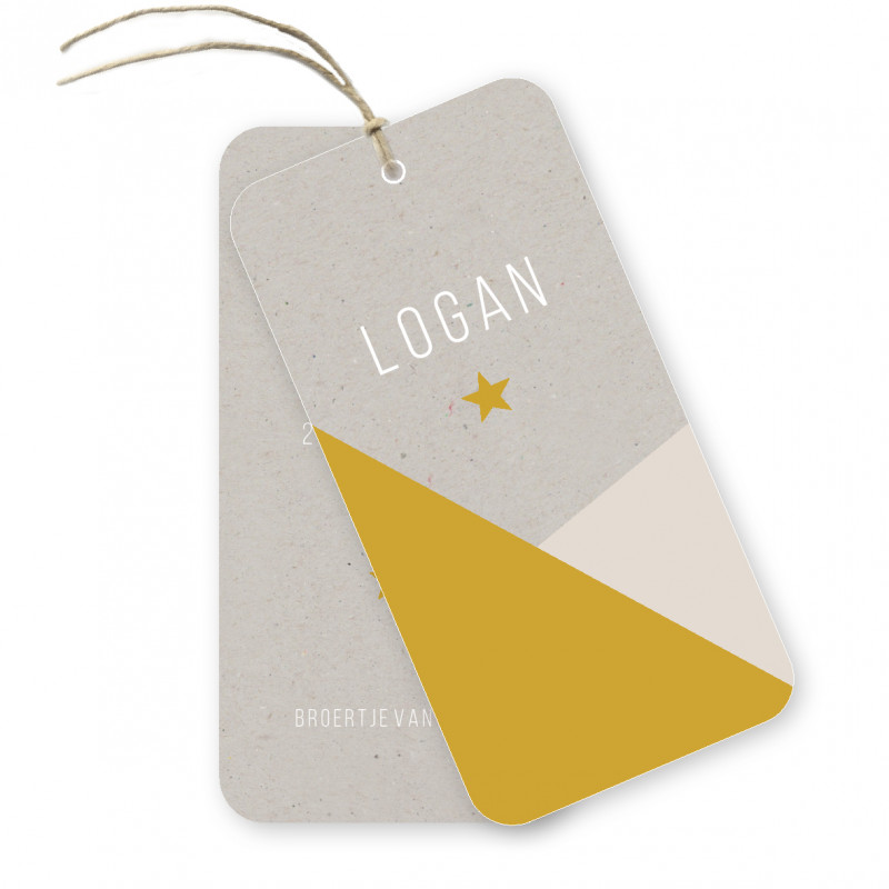 Geboortekaartje geboortelabel Logan Geboortekaartje geboortelabel Logan