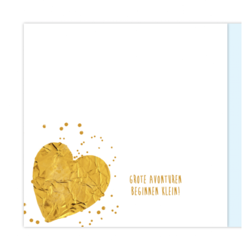 Geboortekaartje Gouden hart Geboortekaartje Gouden hart