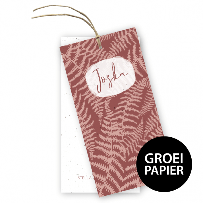 Geboortekaartje Groeipapier label Joska Geboortekaartje Groeipapier label Joska