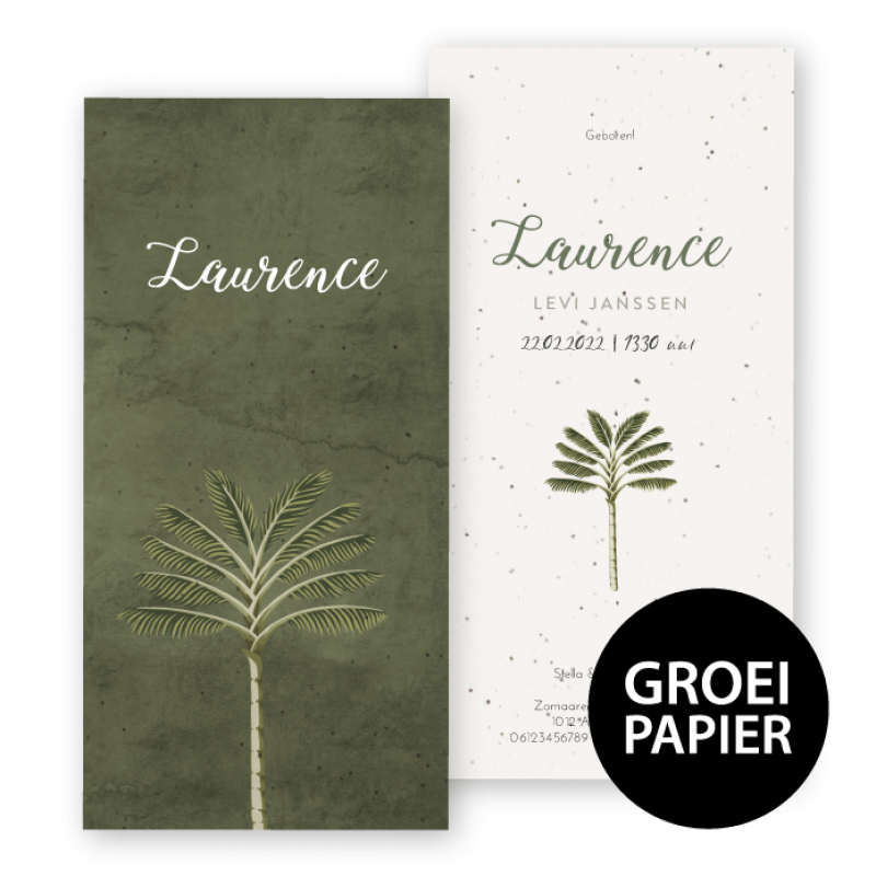 Geboortekaartje Groeipapier Laurence Geboortekaartje Groeipapier Laurence