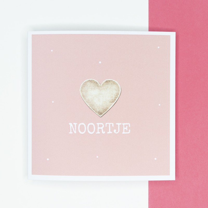 Geboortekaartje Houten hartje Geboortekaartje Houten hartje