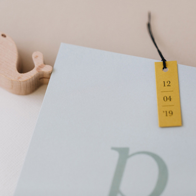 Geboortekaartje Initiaal - Celadon Geboortekaartje Initiaal - Celadon