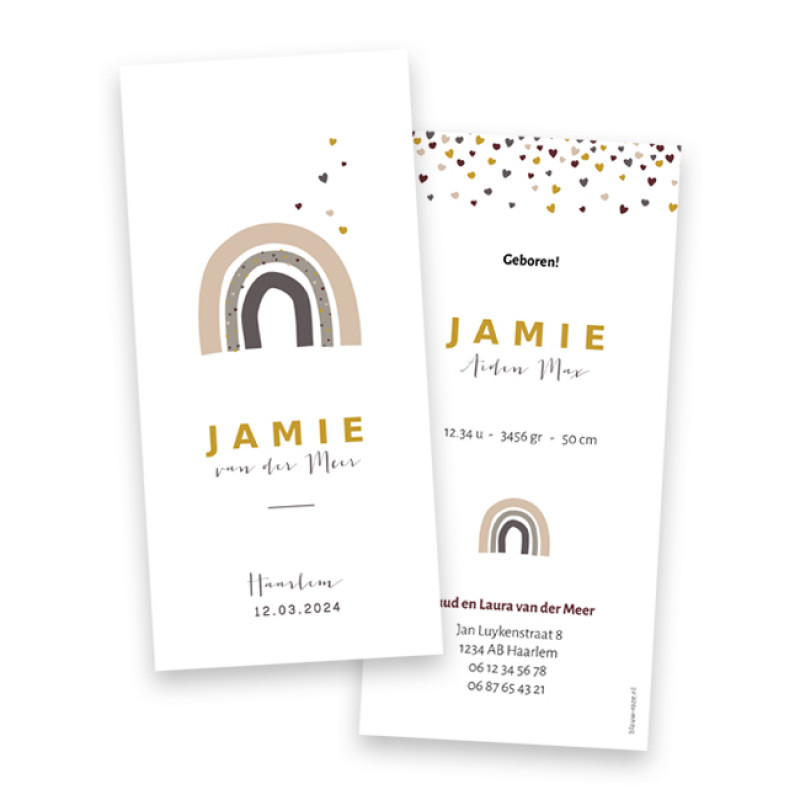 Geboortekaartje Jamie Geboortekaartje Jamie