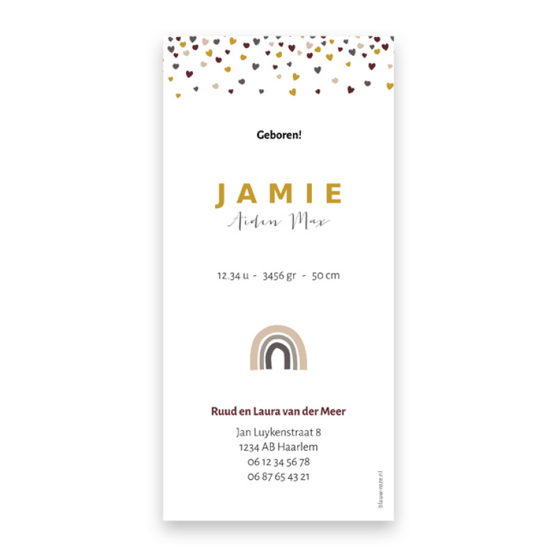 Geboortekaartje Jamie Geboortekaartje Jamie