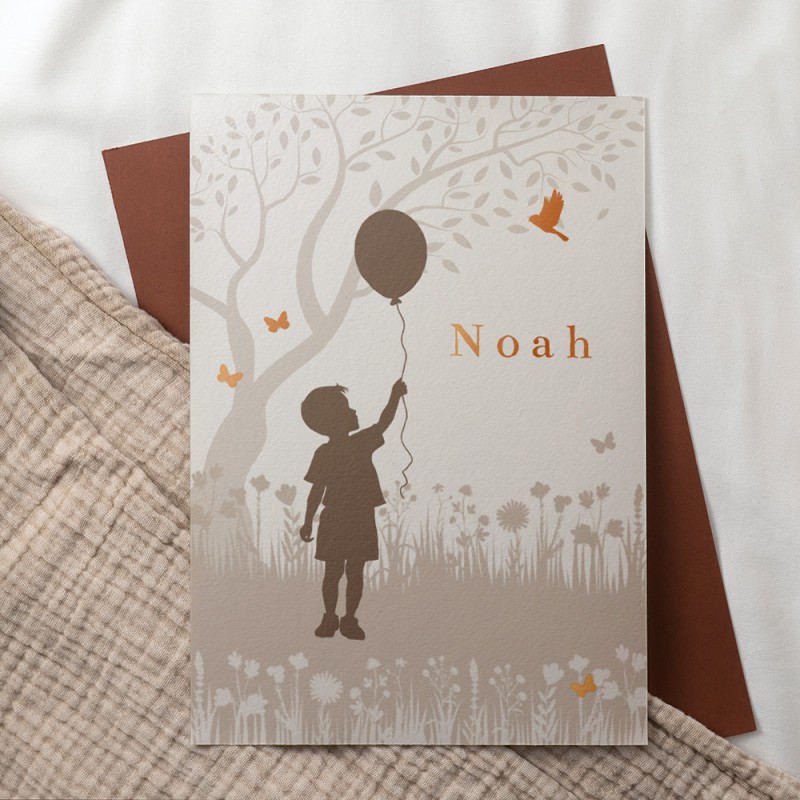 Geboortekaartje jongetje en ballon