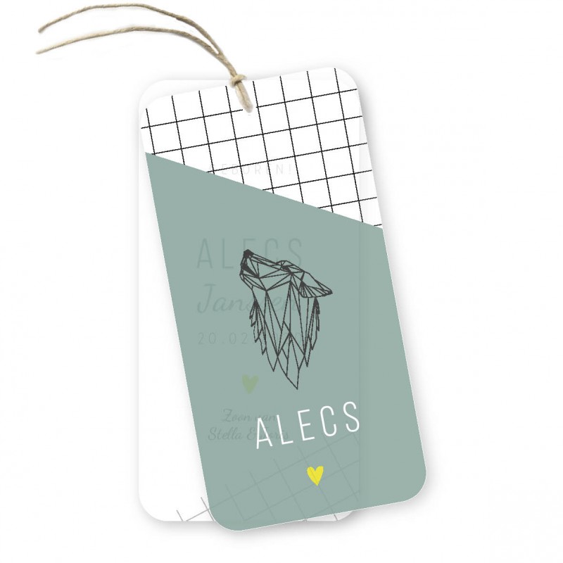 Geboortekaartje Kalklabel - Alecs Geboortekaartje Kalklabel - Alecs