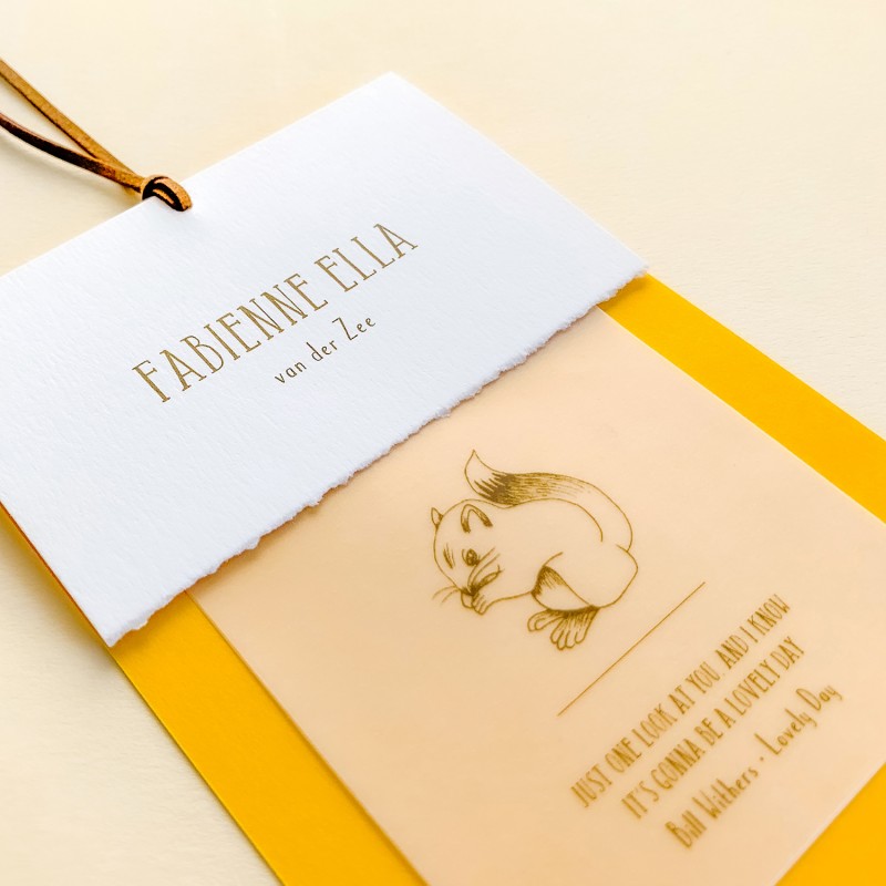 Geboortekaartje kalkpapier en illustraties Geboortekaartje kalkpapier en illustraties