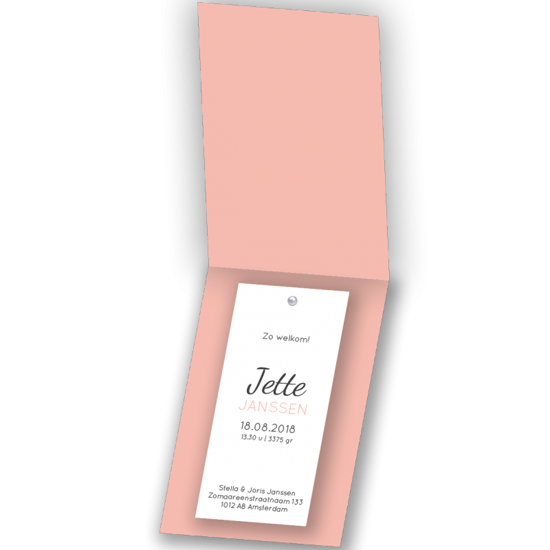 Geboortekaartje Label kaart Jette Geboortekaartje Label kaart Jette