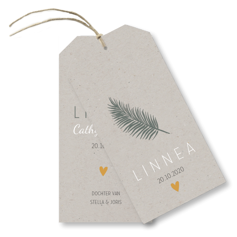 Geboortekaartje Label kaart - linnea Geboortekaartje Label kaart - linnea
